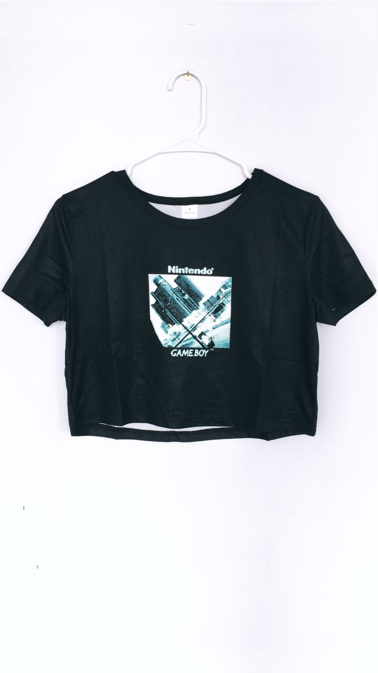 Detroit Ren Cen _ Gameboy Camera_  All-Over Print Women's Cropped Tee